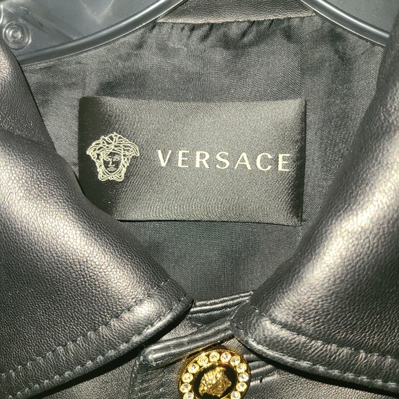 Versace fringe Leather jacket 56it NWT - Picture 5 of 15